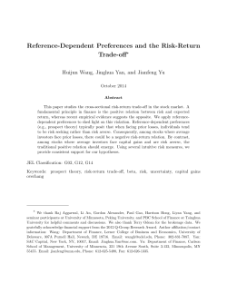 Reference-Dependent Preferences and the Risk-Return Trade-off*