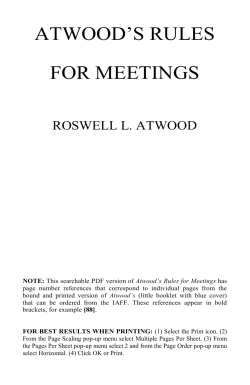 Atwood`s Rules for Meetings