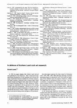 1996: In defence of Arnhem Land rock art research