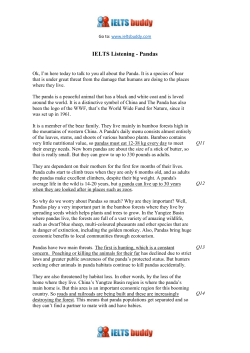 IELTS Listening - Pandas