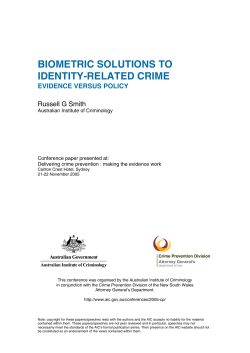 Biometric solutions to identity-related crime