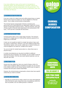 Criminal Injuries Compensation