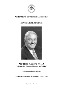 Mr Bob Kucera MLA - Parliament of Western Australia