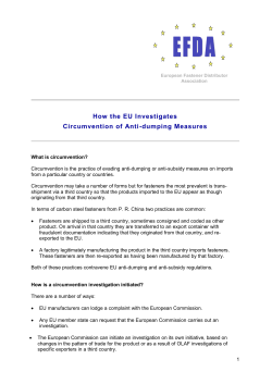 How the EU Investigates Circumvention of Anti