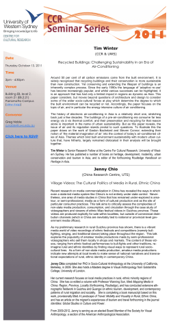 Tim Winter Jenny Chio - University of Western Sydney