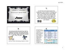 Rising 6th Graders June Meaningful Math Tasks
