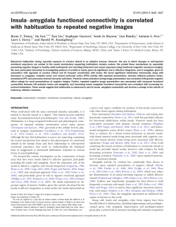 Insula&ndash;amygdala functional connectivity is