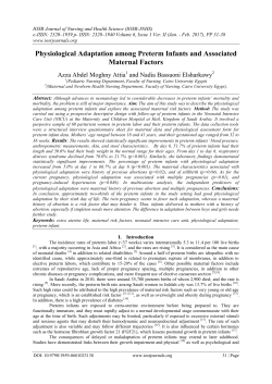 Physiological Adaptation among Preterm Infants and Associated