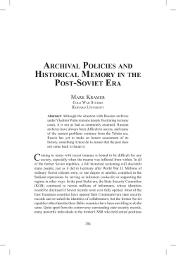 archival policies and historical memory in the post