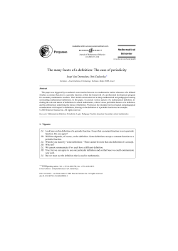 The many facets of a definition: The case of