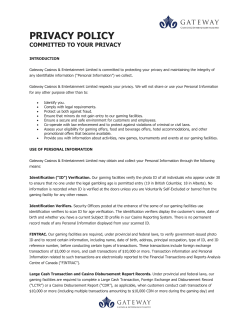 Privacy Policy - Gateway Casinos
