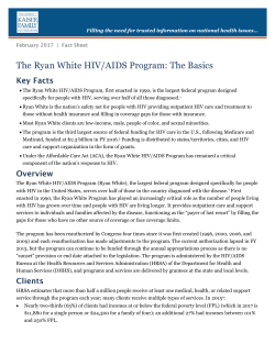 The Ryan White HIV/AIDS Program: The Basics