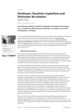 Dividuum: Machinic Capitalism and Molecular Revolution