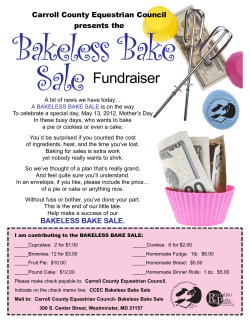 Bakeless bake sale - the Carroll County Equestrian Center