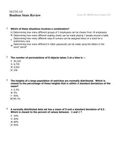 MATH-AII Exam #0 Boulton Stats Review