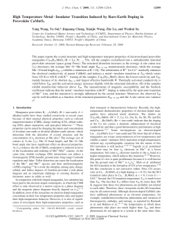 High Temperature Metal&minus;Insulator Transition Induced by Rare