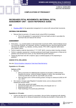 Decreased Fetal Movements - Women and Newborn Health Service