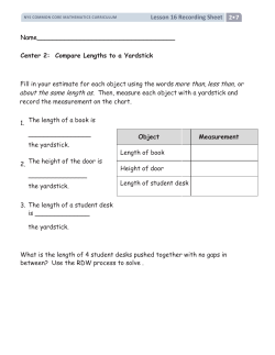Lesson 16 Recording Sheet 2 Center 2: Compare Lengths to a