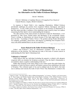 John Owen`s View of Illumination: An Alternative to the Fuller