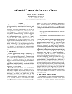 A Canonical Framework for Sequences of Images