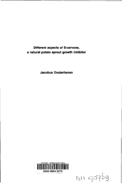 Different aspects of S-carvone, a natural potato sprout growth inhibitor