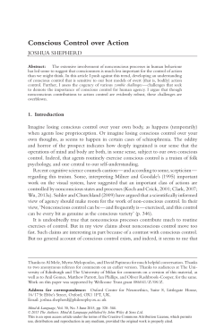 Conscious Control over Action