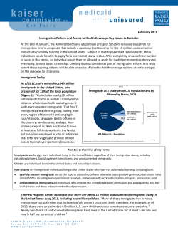 Immigration Reform and Access to Health Coverage: Key Issues to