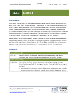 Grade 11 ELA Module 1, Unit 3, Lesson 4