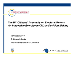 Citizens` Assemblies and Political Reform