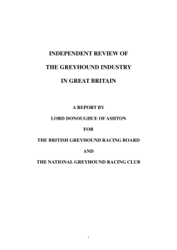 INDEPENDENT REVIEW OF THE GREYHOUND INDUSTRY IN