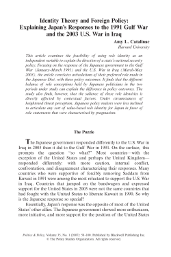 Explaining Japan`s Responses to the 1991 Gulf War and the 2003
