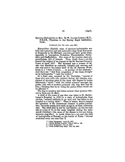 April, Spurious Hydrophobia in Man. By W. LAUDER