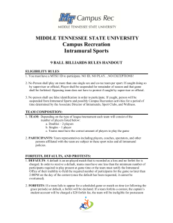 Billiards Tournament - Middle Tennessee State University