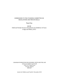 Bill 88 - Justice for Children and Youth