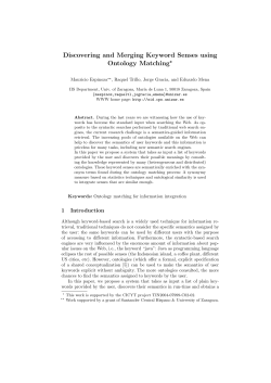 Discovering and Merging Keyword Senses using Ontology Matching*
