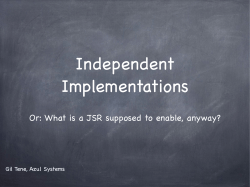 Or: What is a JSR supposed to enable, anyway?