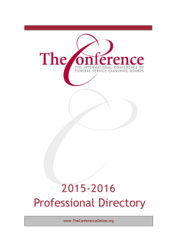 Membership Directory - International Conference of Funeral Service