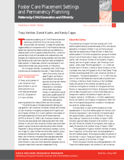 Foster Care Placement Settings and Permanency