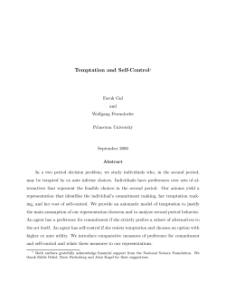 Temptation and Self0Control