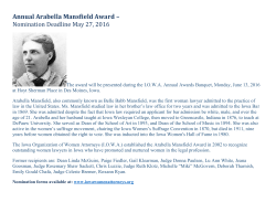 Annual Arabella Mansfield Award - Iowa Organization of Women