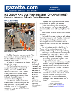 ICE CREAM AND CUSTARD: DESSERT OF CHAMPIONS?