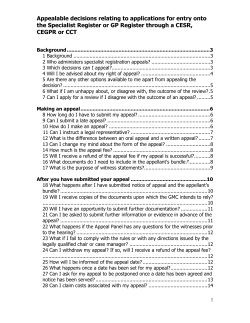 Certification appeals factsheet - DC2859