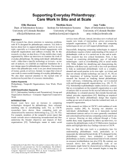 Supporting Everyday Philanthropy: Care Work In Situ and at Scale