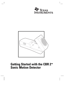 Getting Started with the CBR 2&trade; Sonic Motion Detector