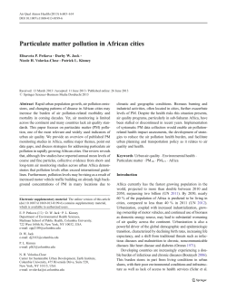 Particulate matter pollution in African cities