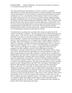 Elisabeth Selkirk Sentence Phonology, International Encyclopedia