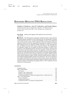 REPLISOME-MEDIATED DNA REPLICATION Stephen J