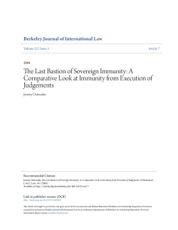 The Last Bastion of Sovereign Immunity: A Comparative Look at