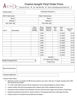 Custom Length Vinyl Order Form