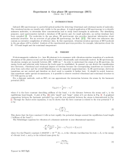 Experiment 4: Gas phase IR spectroscopy (HCl)
